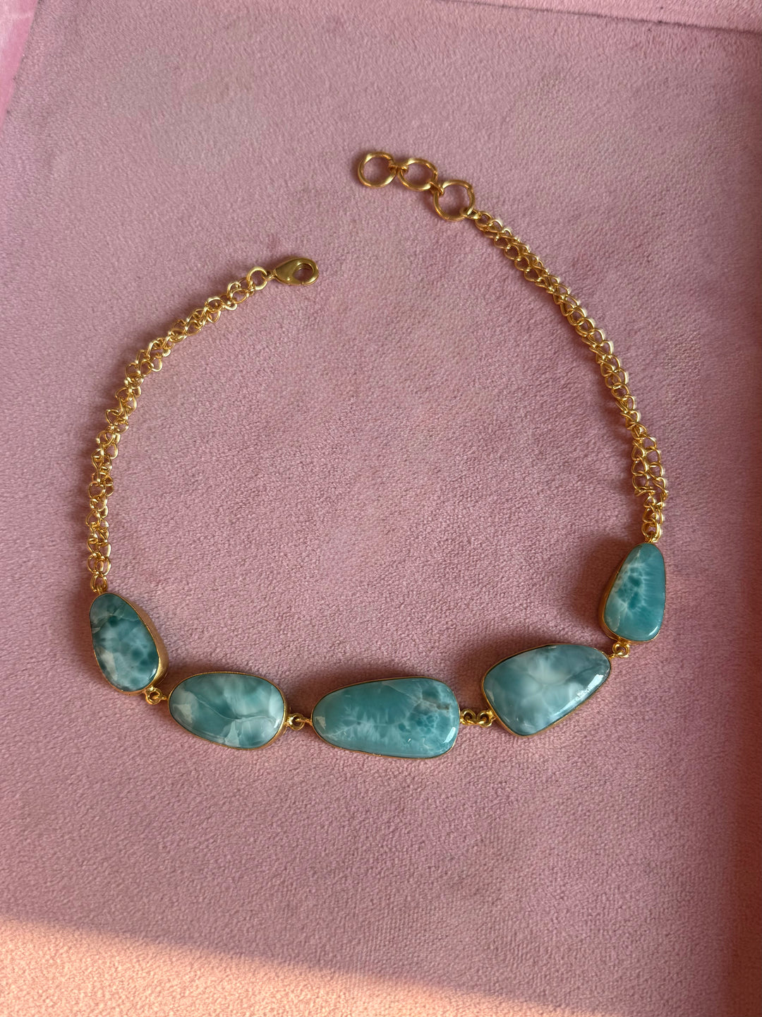 Caribbean Sky Blue Larimar Stone Necklace