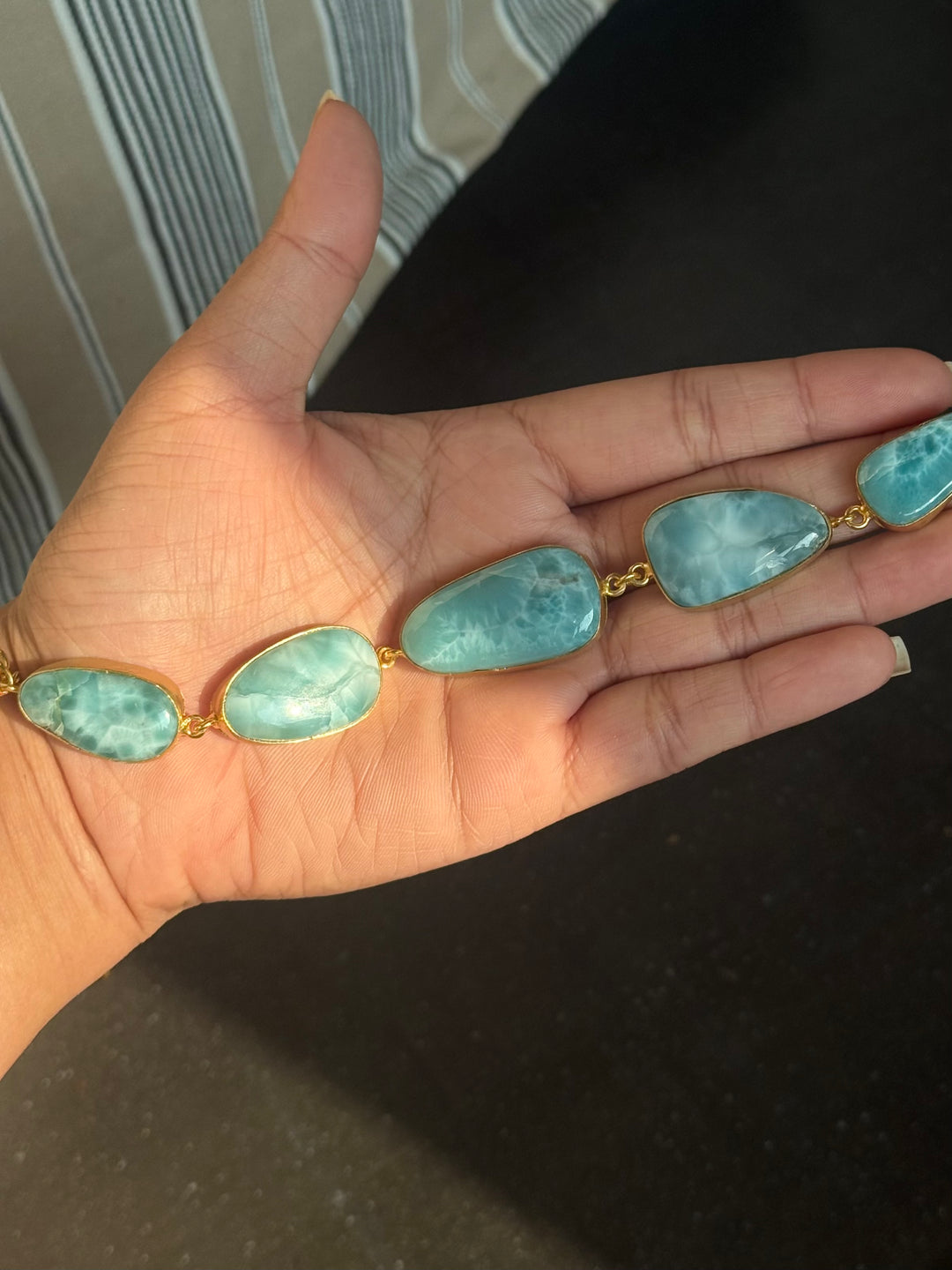 Caribbean Sky Blue Larimar Stone Necklace
