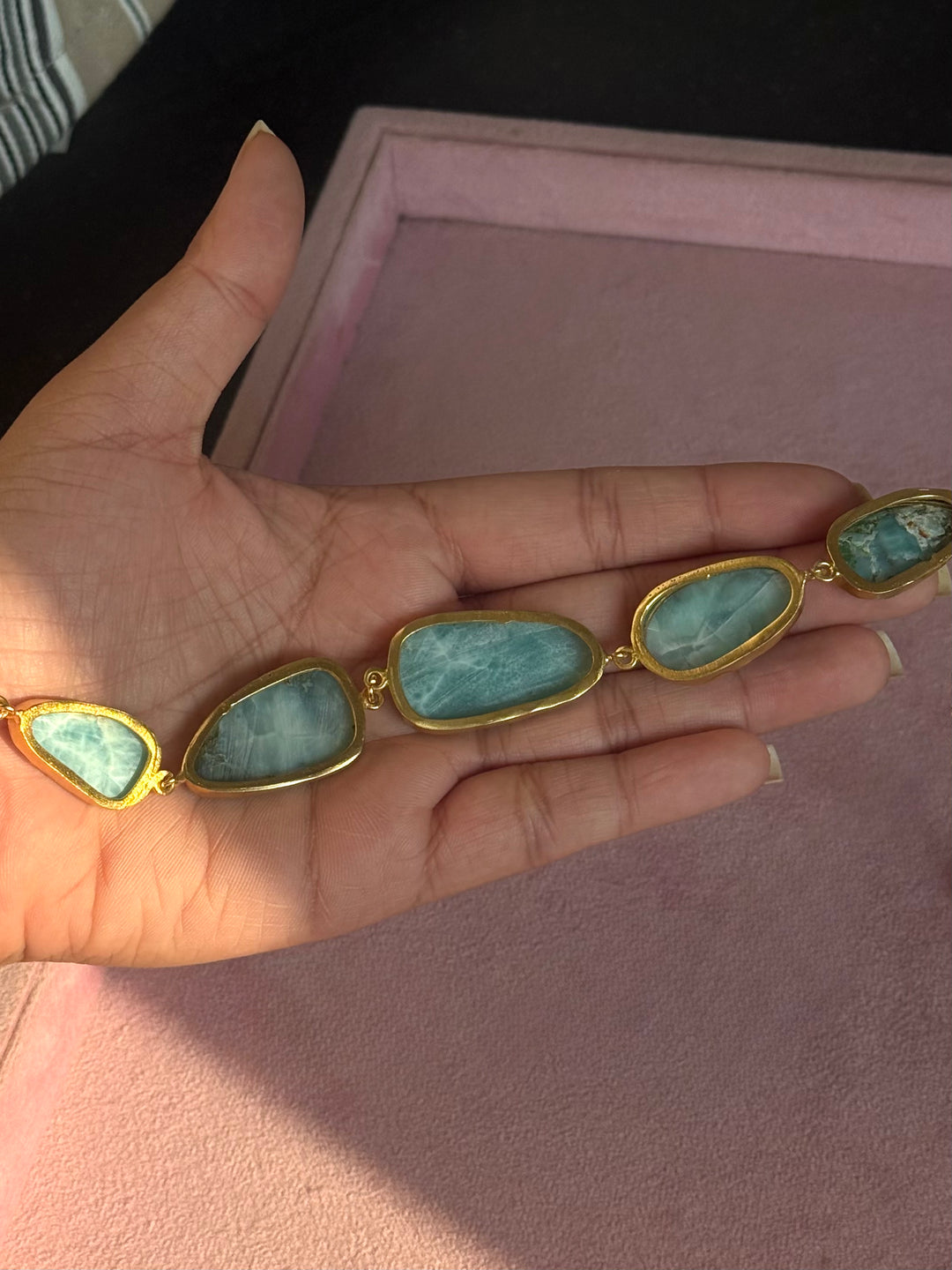 Caribbean Sky Blue Larimar Stone Necklace