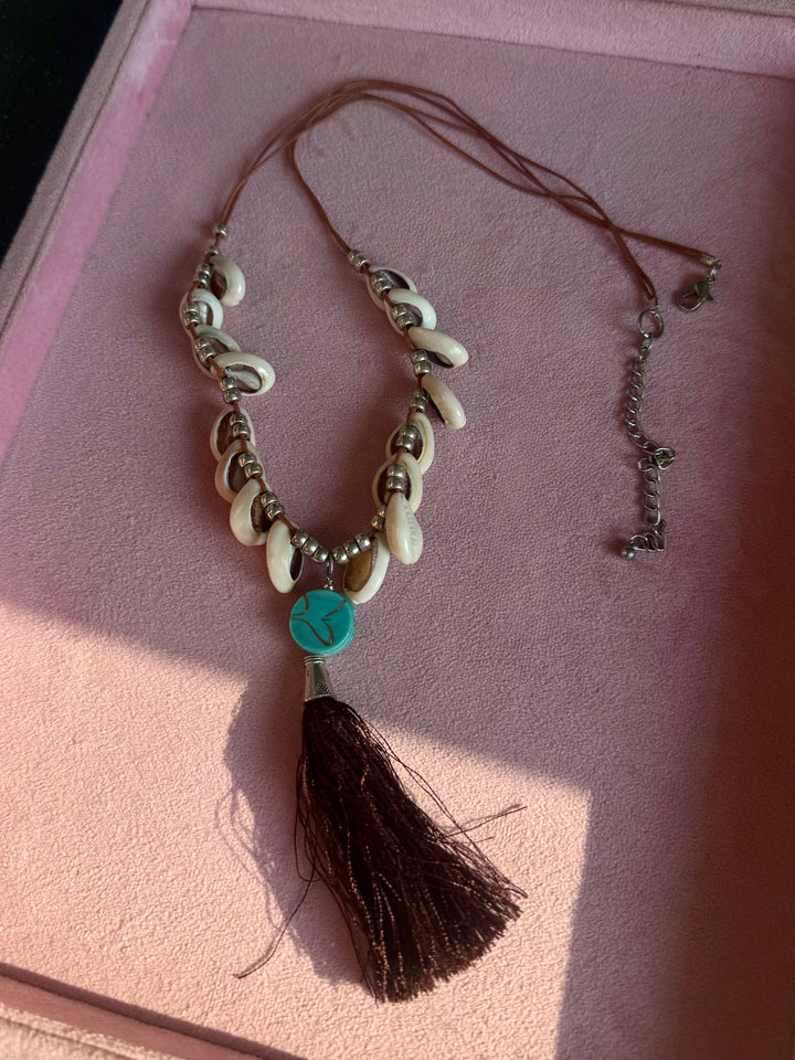 Cowrie Shell Tassel Mala Necklace