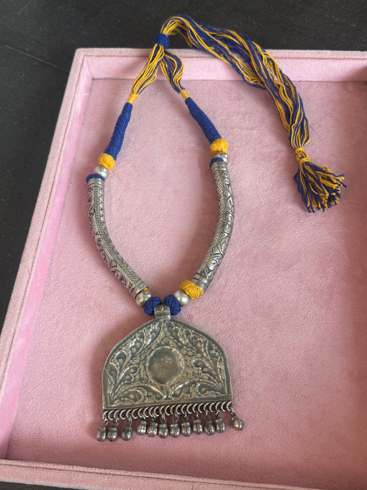 Hand-Painted Srinathji Tribal Pendant Necklace