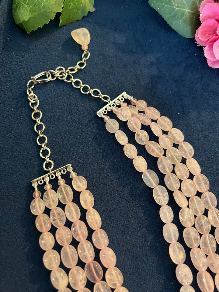 Handcrafted Rose Quartz Necklace: Elegance and Love