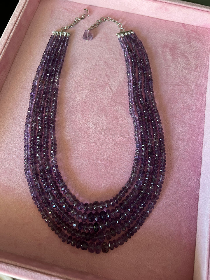 Artisan-Crafted Amethyst Necklace: Elegance from Brazilian Mines