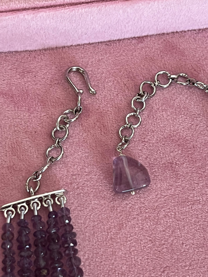 Artisan-Crafted Amethyst Necklace: Elegance from Brazilian Mines