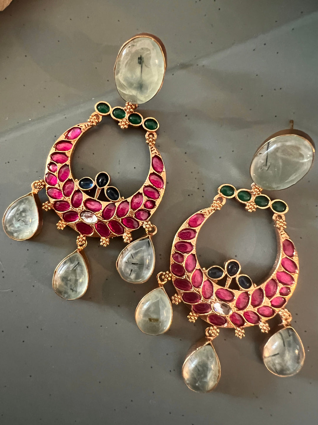 Designer Kempu Earrings - Premium Quality, Exquisite Craftsmanship