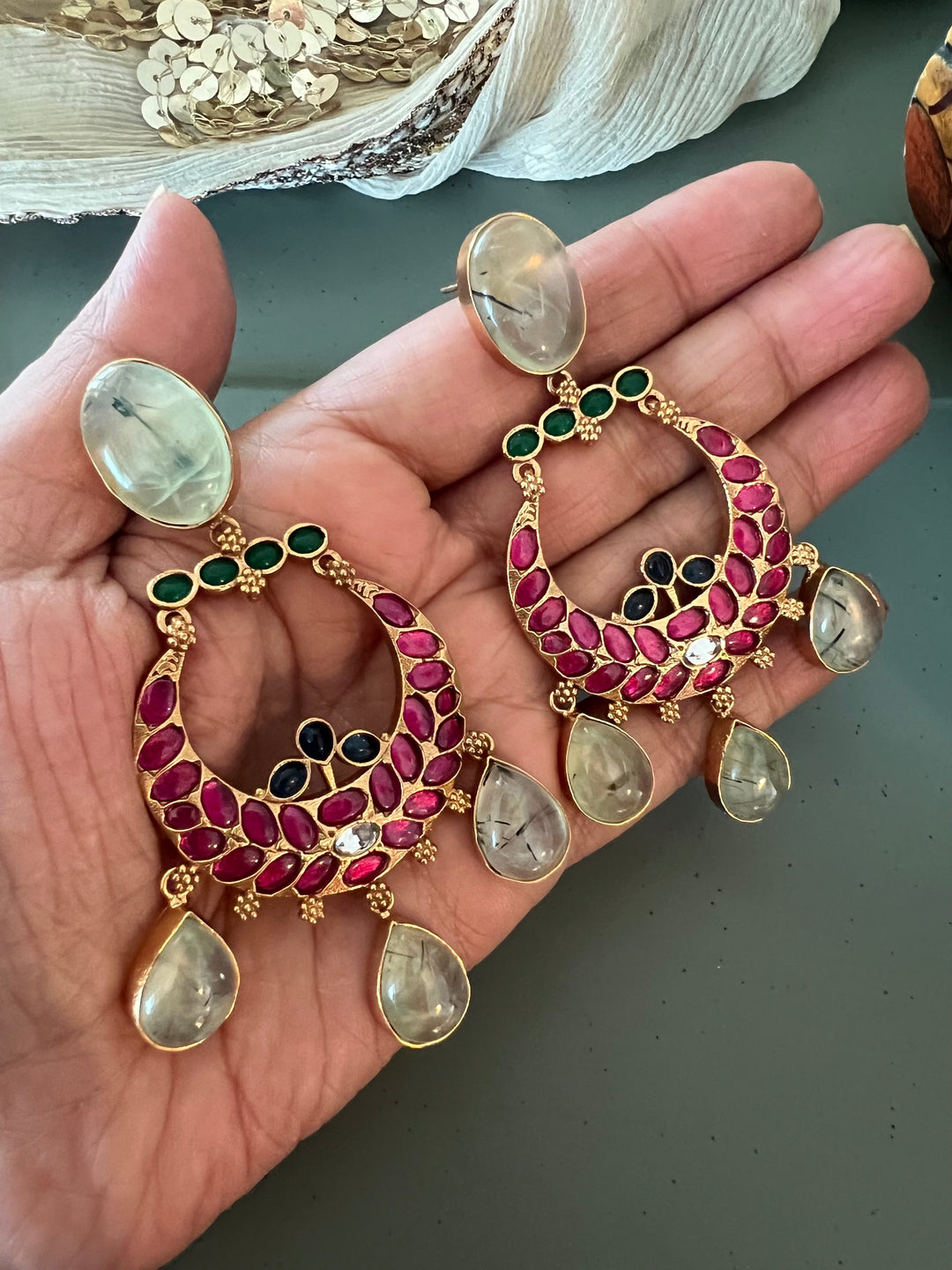 Designer Kempu Earrings - Premium Quality, Exquisite Craftsmanship