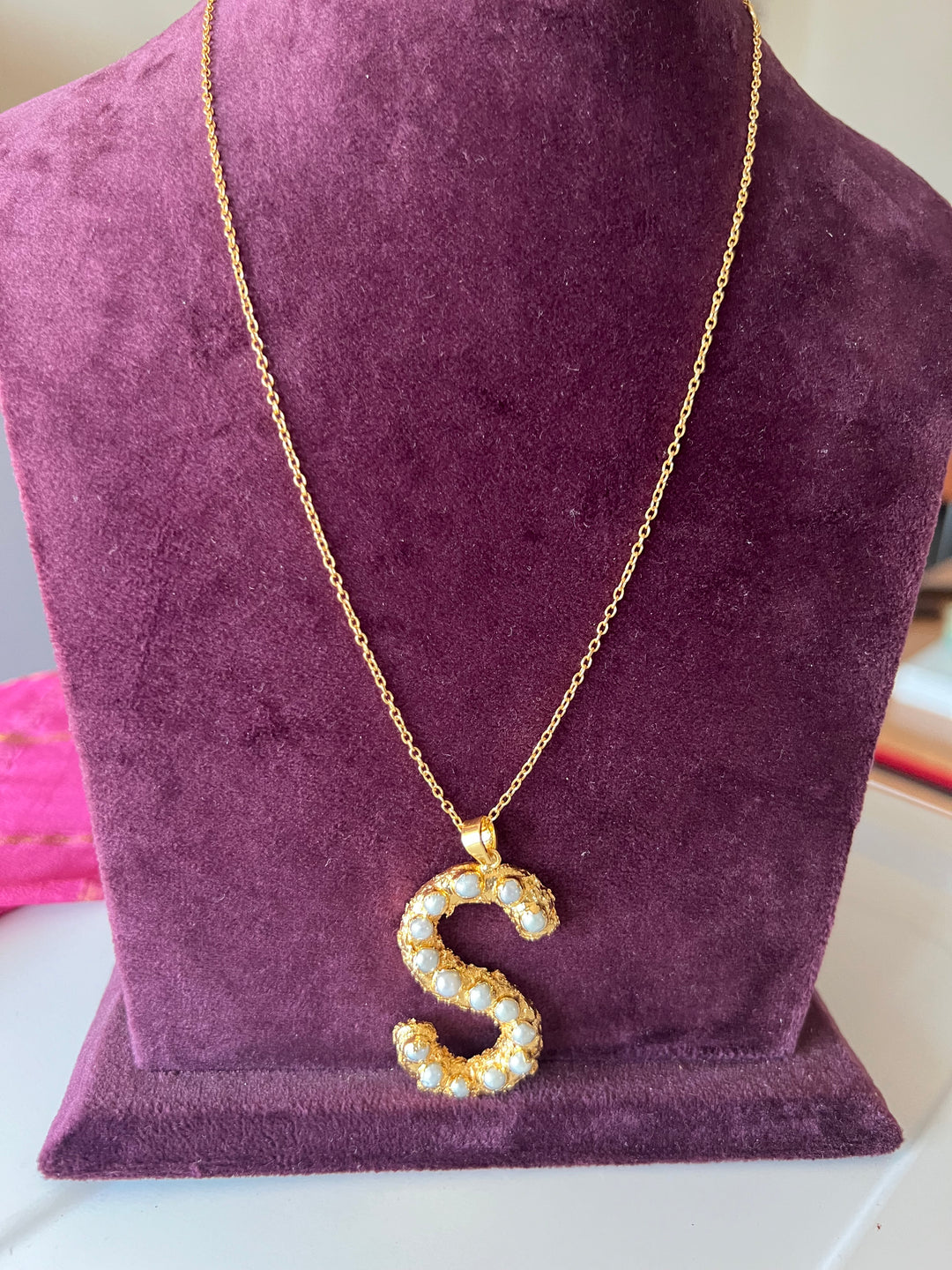 Statement Letter "S" Pendant Necklace