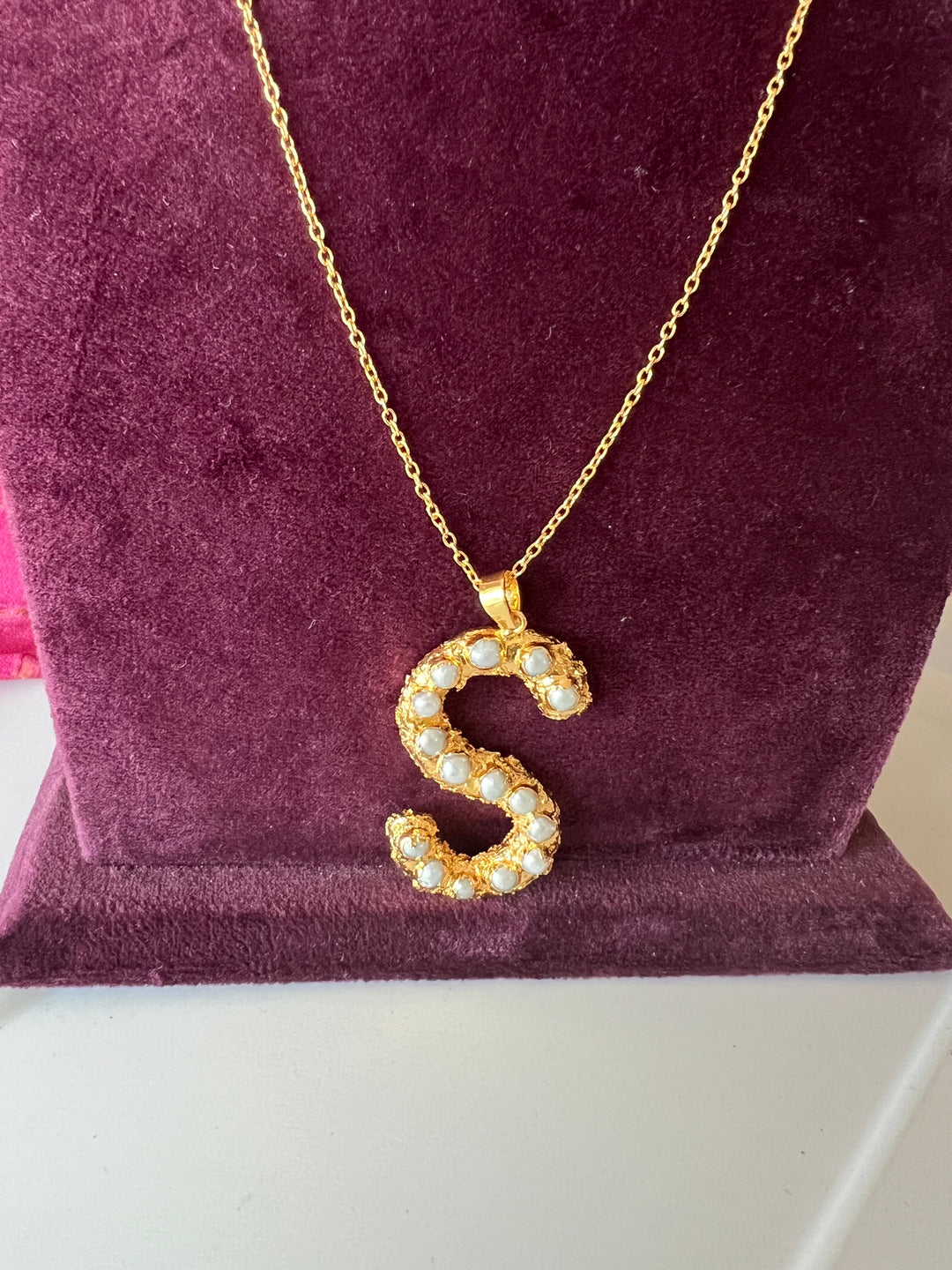 Statement Letter "S" Pendant Necklace