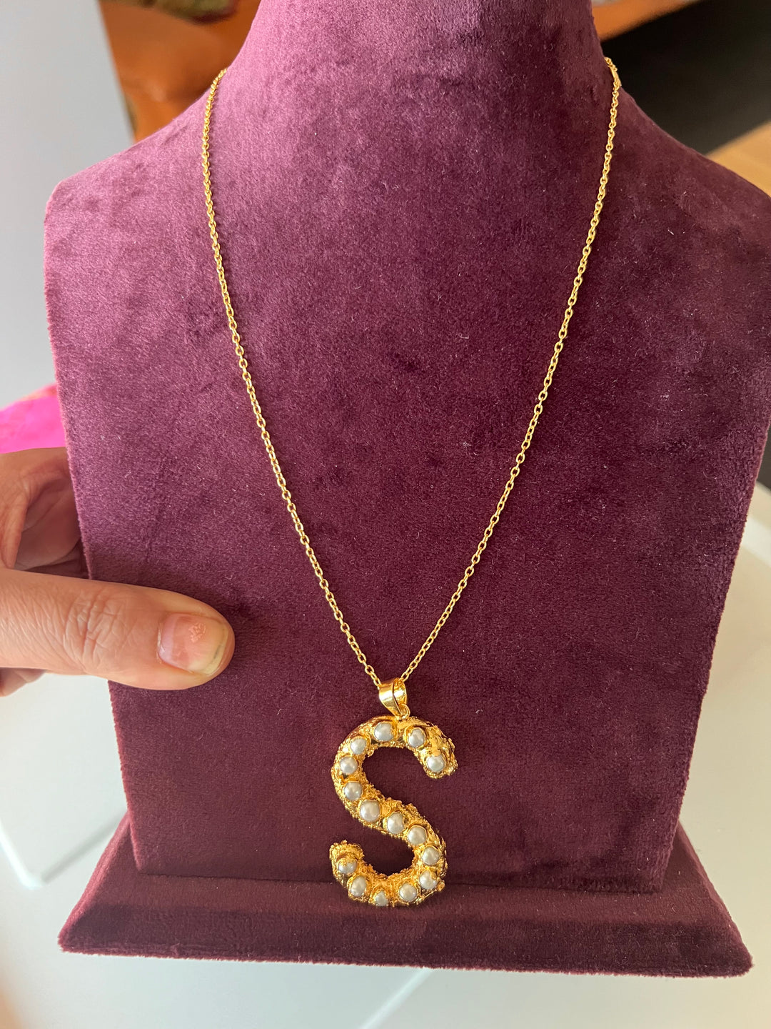 Statement Letter "S" Pendant Necklace