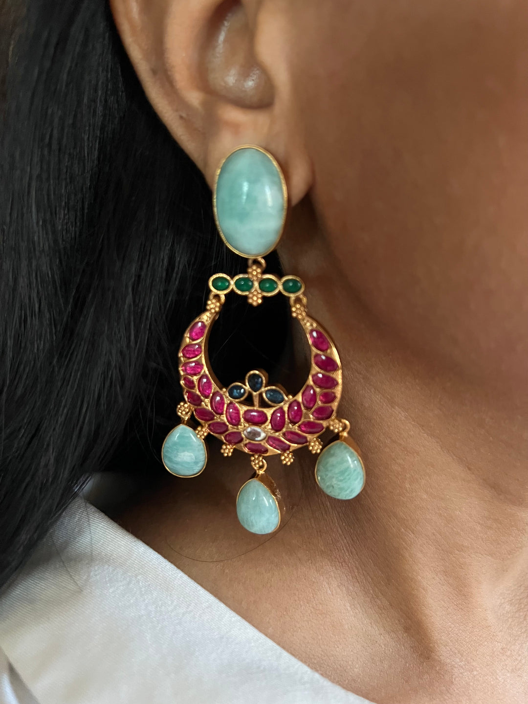 Designer Kempu Earrings - Premium Quality, Exquisite Craftsmanship