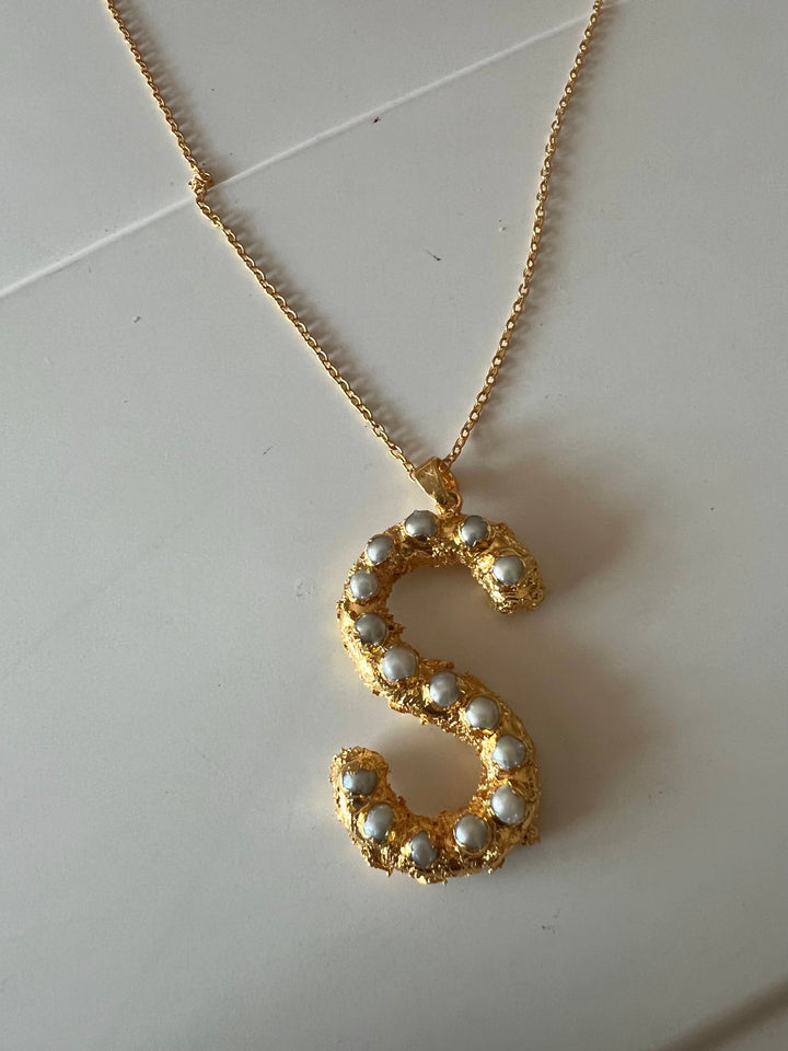 Statement Letter "S" Pendant Necklace