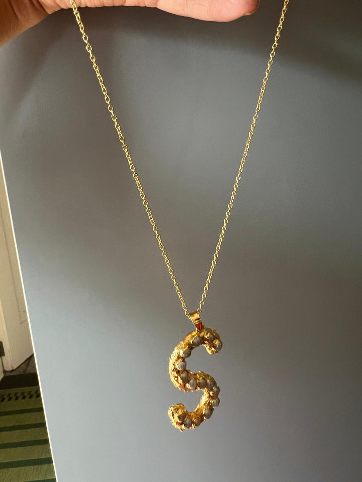 Statement Letter "S" Pendant Necklace