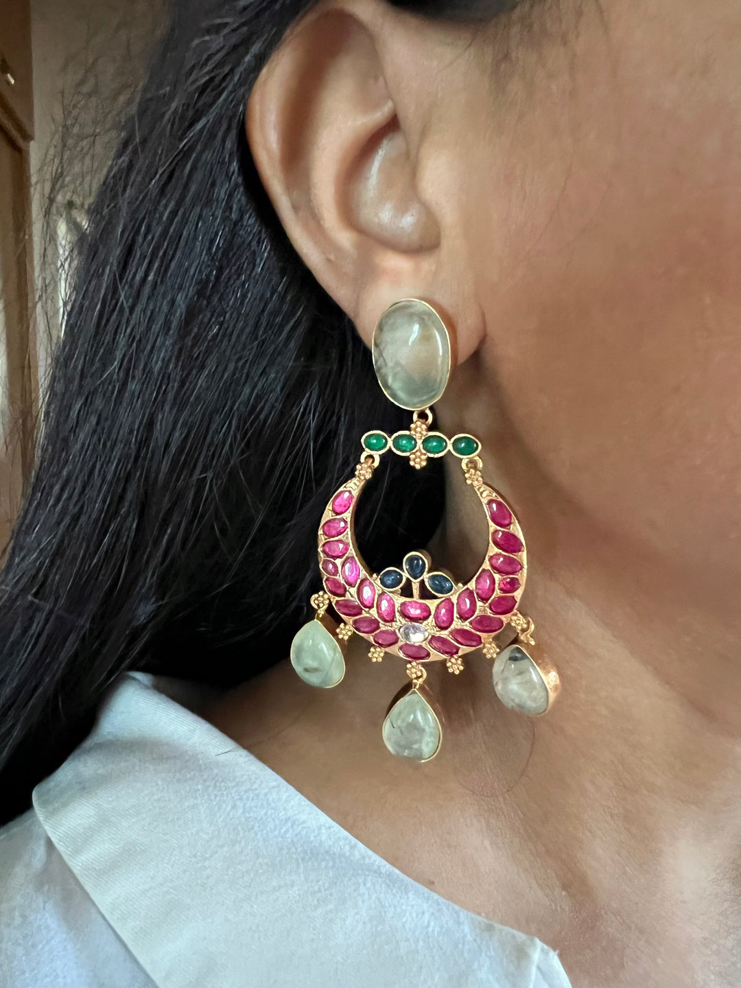 Designer Kempu Earrings - Premium Quality, Exquisite Craftsmanship