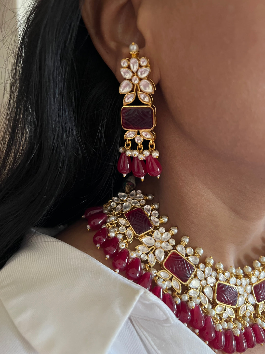 Royal Bridal Choker Necklace with Earrings and Maangtikka