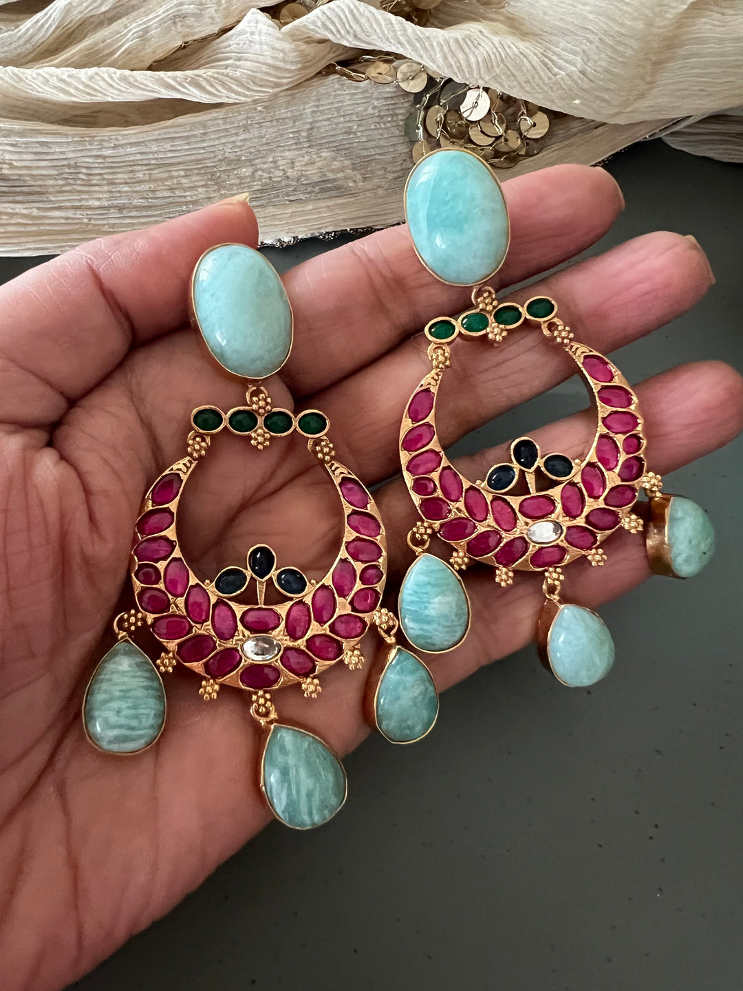 Designer Kempu Earrings - Premium Quality, Exquisite Craftsmanship