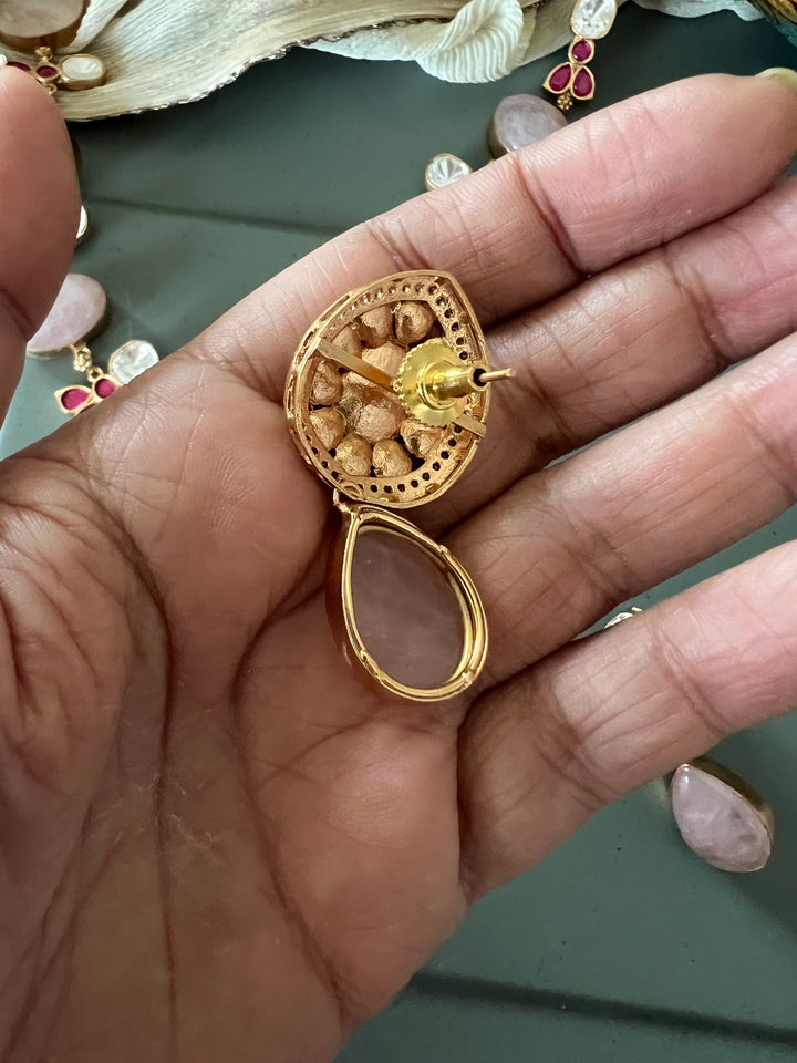 Rose Quartz Necklace with Earrings - Unmatched Quality and Style