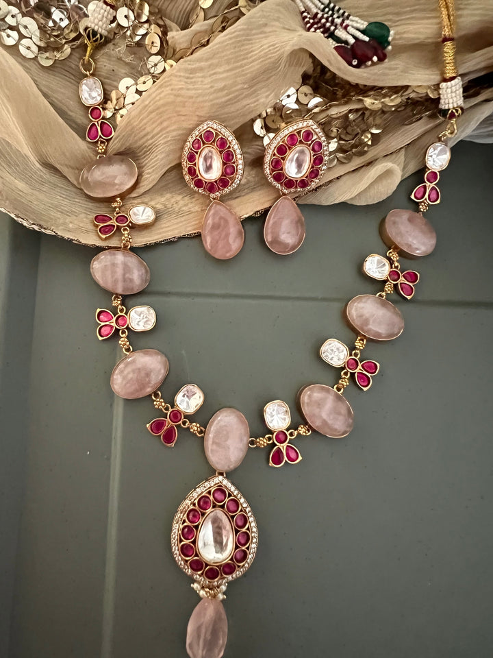 Rose Quartz Necklace with Earrings - Unmatched Quality and Style