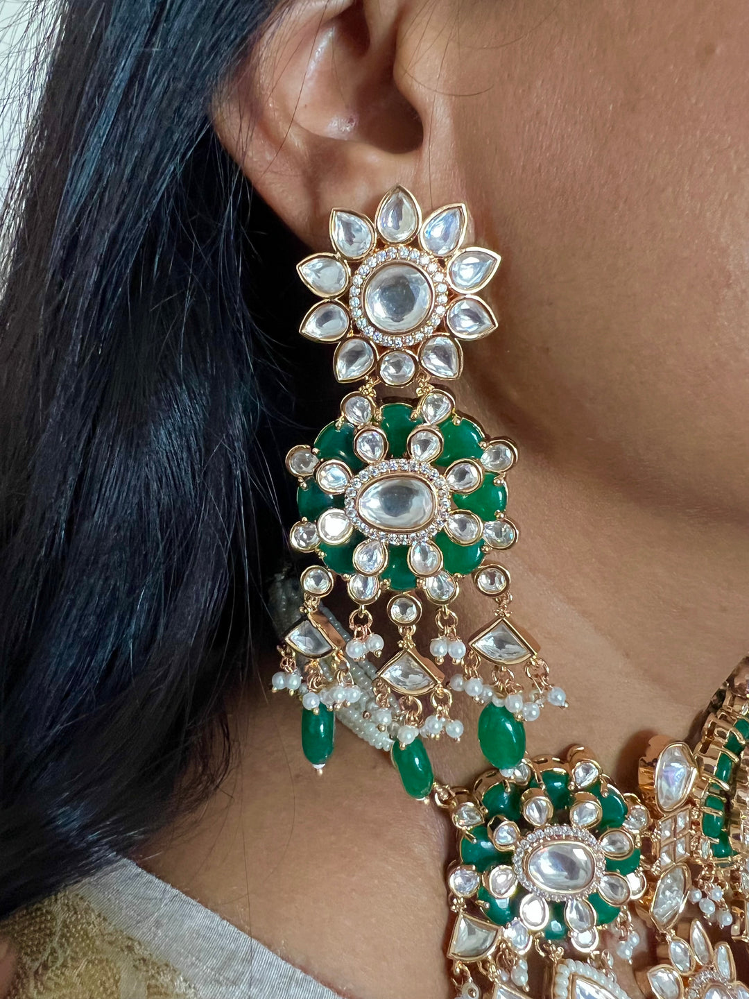 Bikaneri Kundan Choker Necklace with Earrings