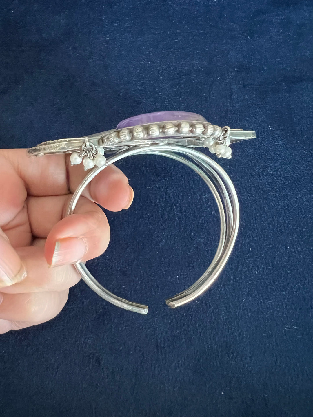 Elegant Fusion Handcuff - Premium Brass & Stone Craftsmanship