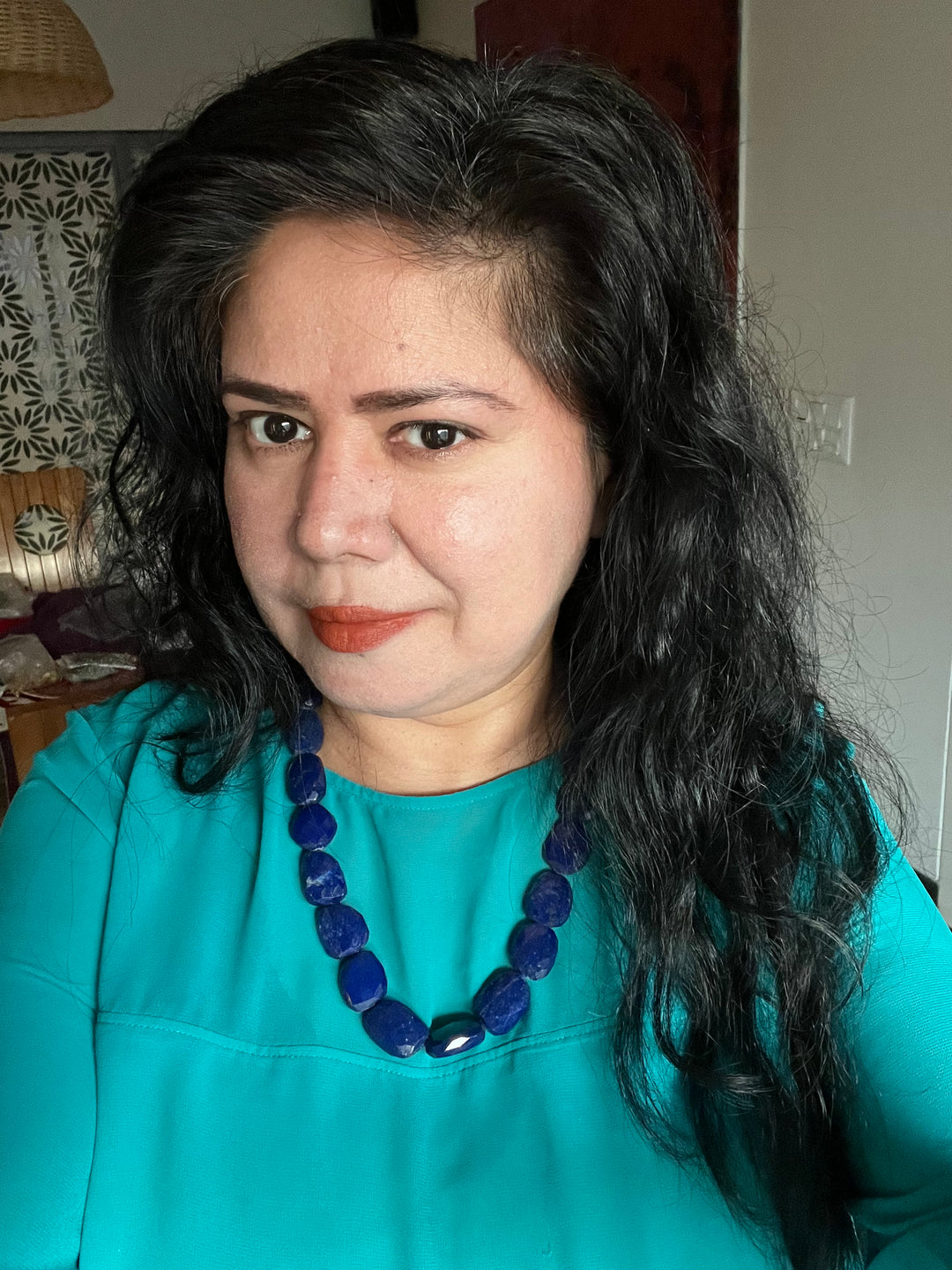 Natural Lapis Lazuli Gemstone Necklace | SHIVKA | Elegant Jewelry for Special Occasions