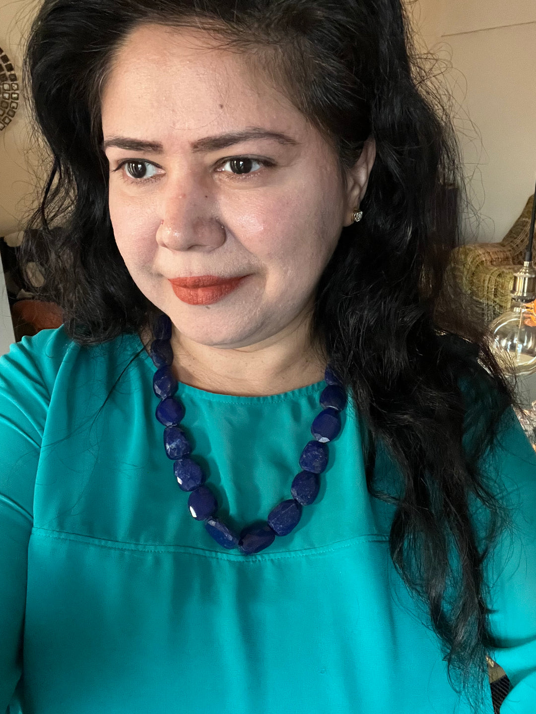 Natural Lapis Lazuli Gemstone Necklace | SHIVKA | Elegant Jewelry for Special Occasions