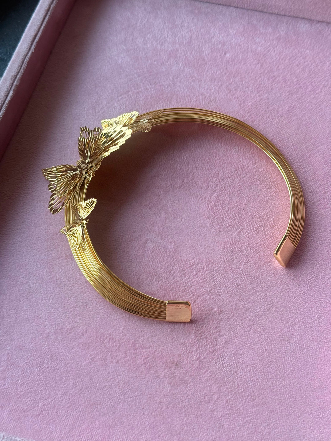 Gold-Tone Butterfly Cluster Hasli Necklace
