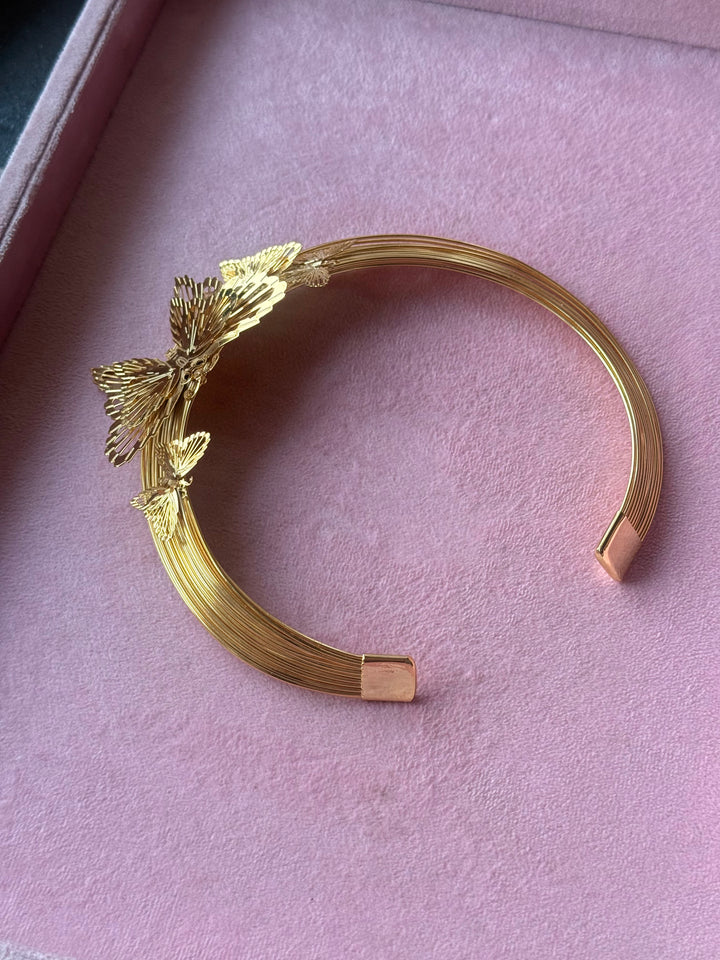 Gold-Tone Butterfly Cluster Hasli Necklace