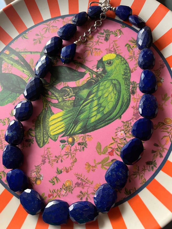 Natural Lapis Lazuli Gemstone Necklace | SHIVKA | Elegant Jewelry for Special Occasions