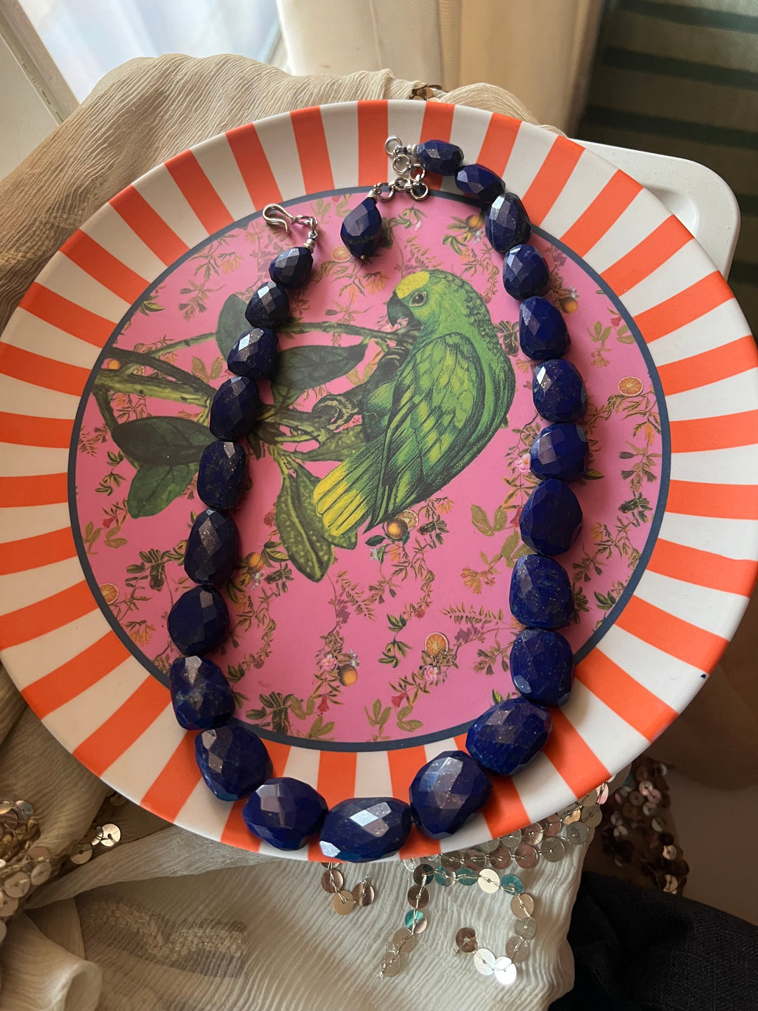 Natural Lapis Lazuli Gemstone Necklace | SHIVKA | Elegant Jewelry for Special Occasions