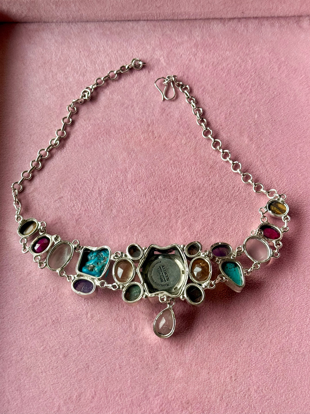 Vintage Watch Multigemstone Choker Necklace