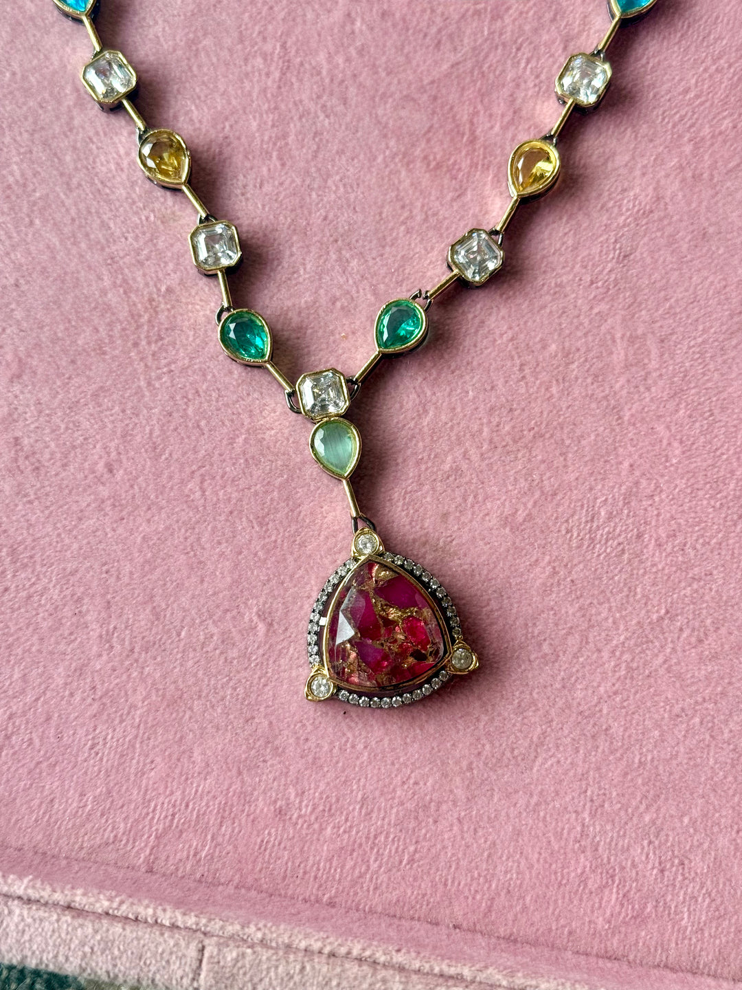 Rose Petal Pendant Necklace and Earrings Set