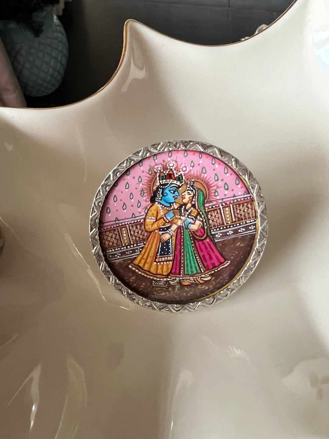 Pure 925 Hand Painted Silver Ring - A Touch of Timeless Beauty