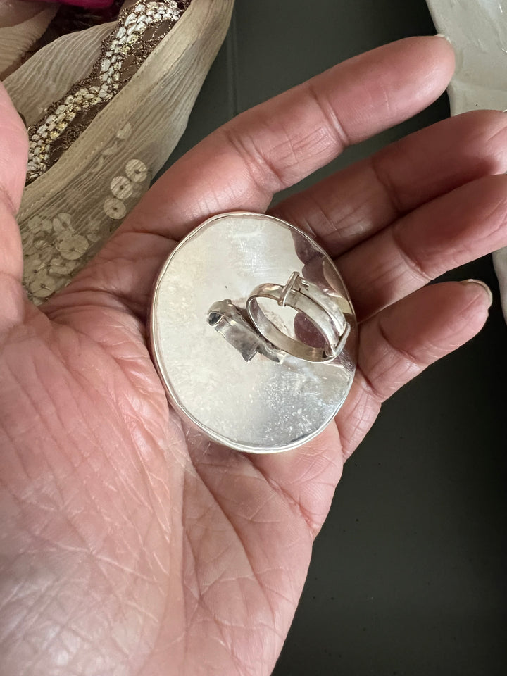 Pure 925 Hand Painted Silver Ring - A Touch of Timeless Beauty