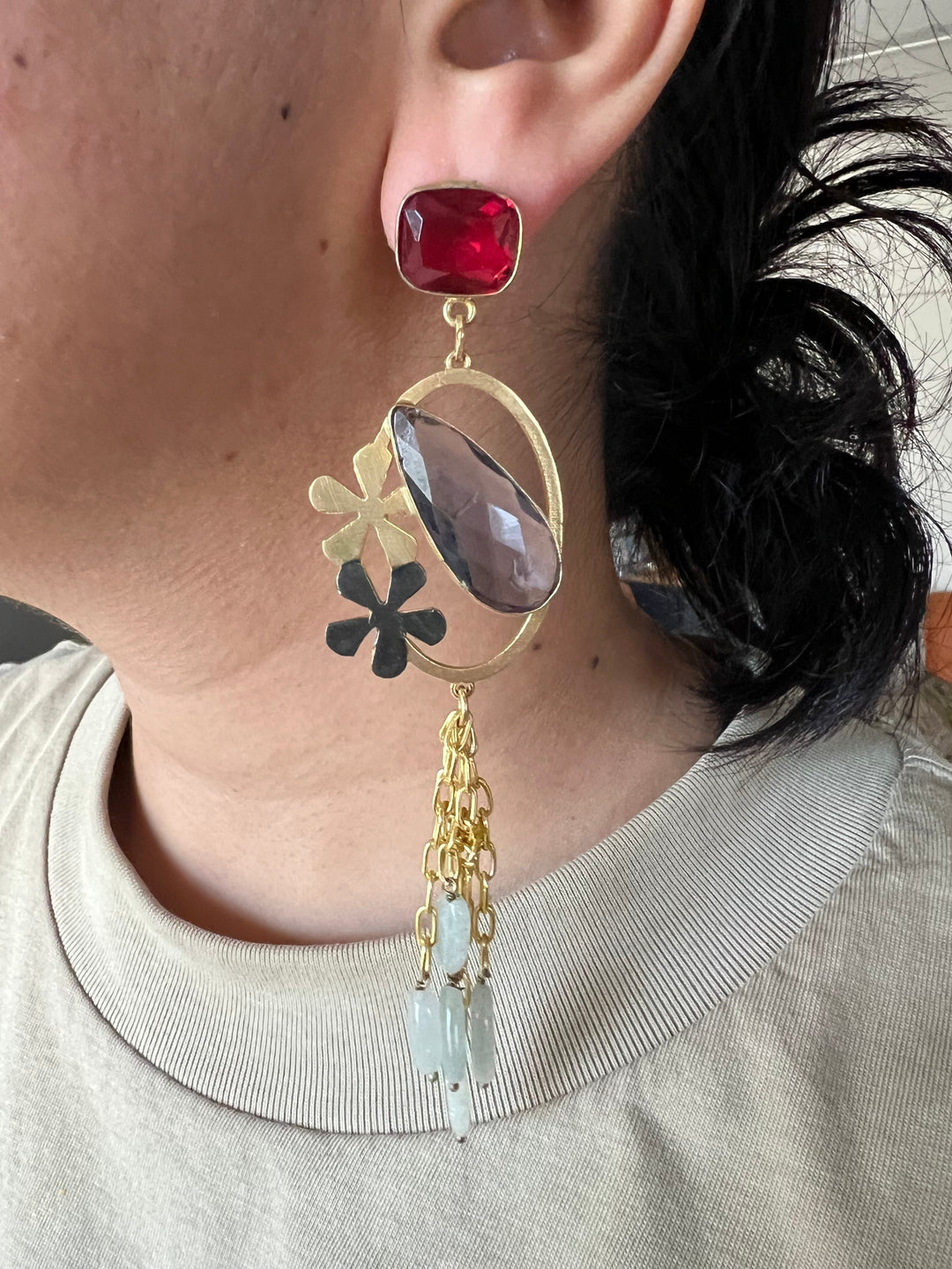 Designer Gemstone Danglers