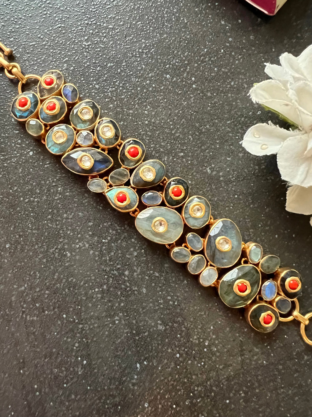 Pure 925 Silver Kundan Bracelet - Premium Quality, Exquisite Craftsmanship