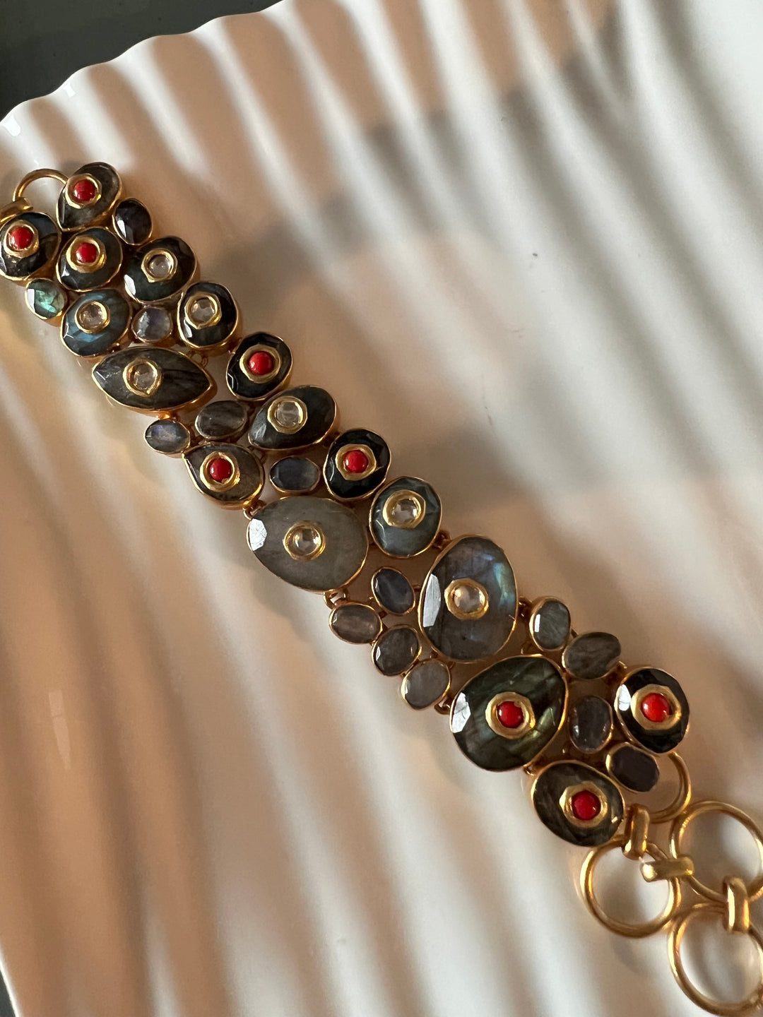 Pure 925 Silver Kundan Bracelet - Premium Quality, Exquisite Craftsmanship