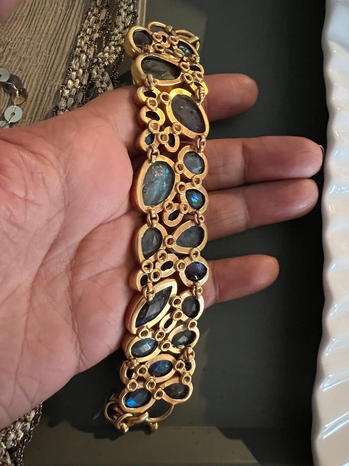 Pure 925 Silver Kundan Bracelet - Premium Quality, Exquisite Craftsmanship