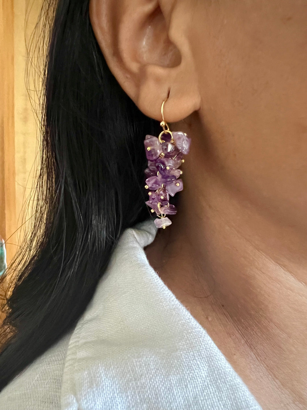 Statement Natural Beads Earrings