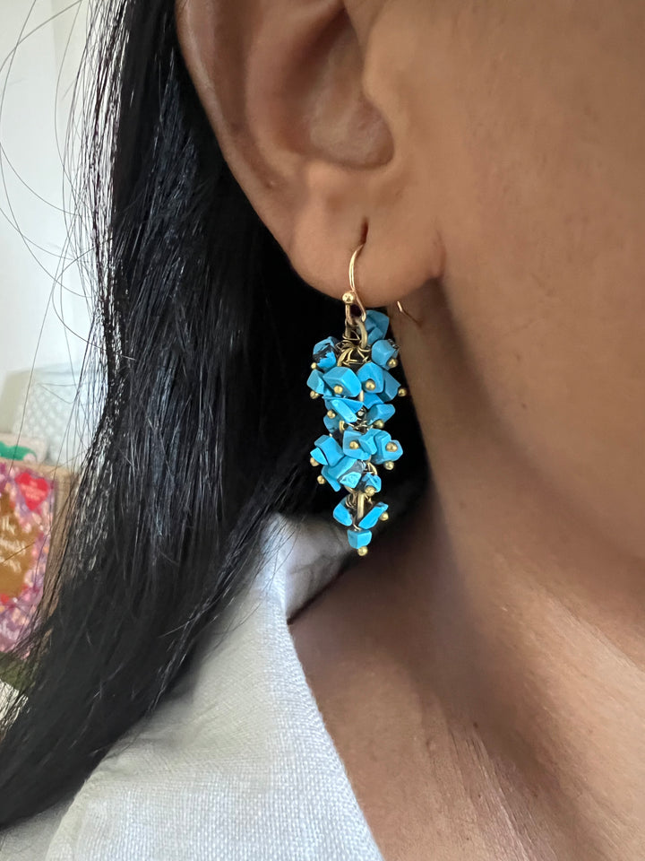 Statement Natural Beads Earrings