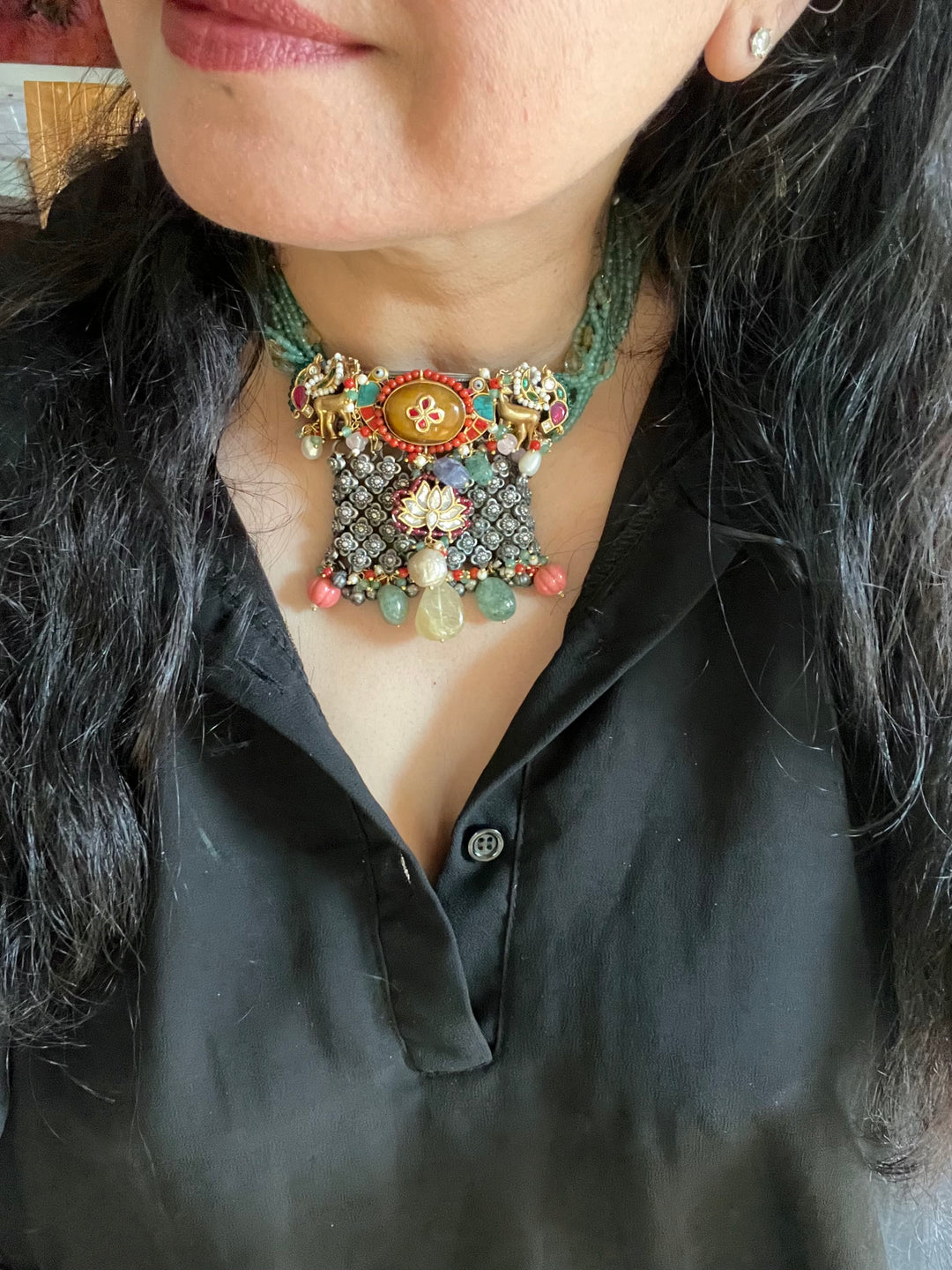 SHIVKA Designed Nakhra 925 Silver Necklace