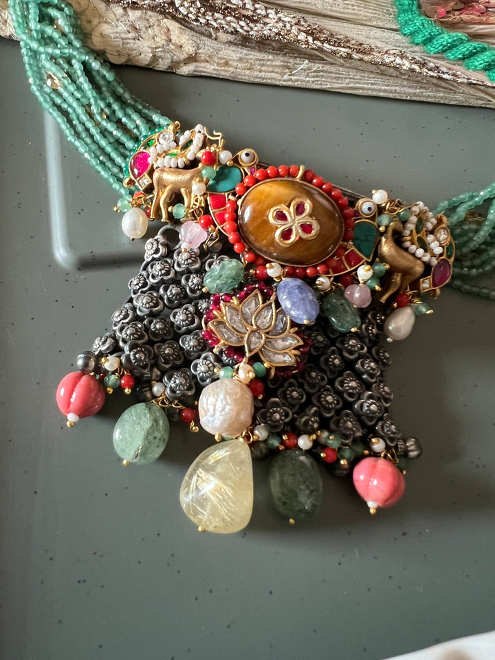 SHIVKA Designed Nakhra 925 Silver Necklace