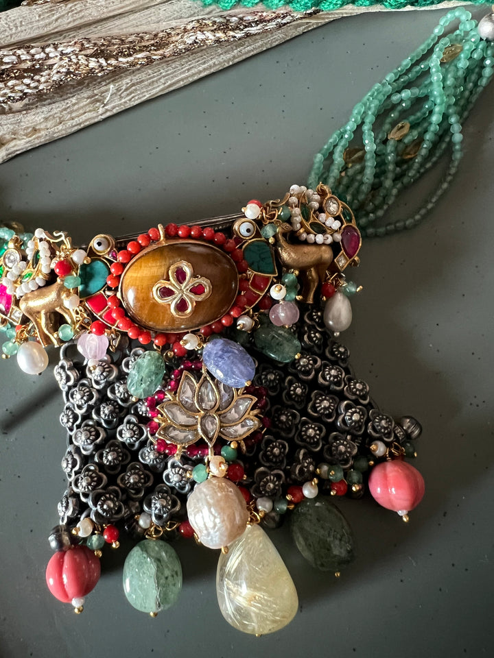 SHIVKA Designed Nakhra 925 Silver Necklace