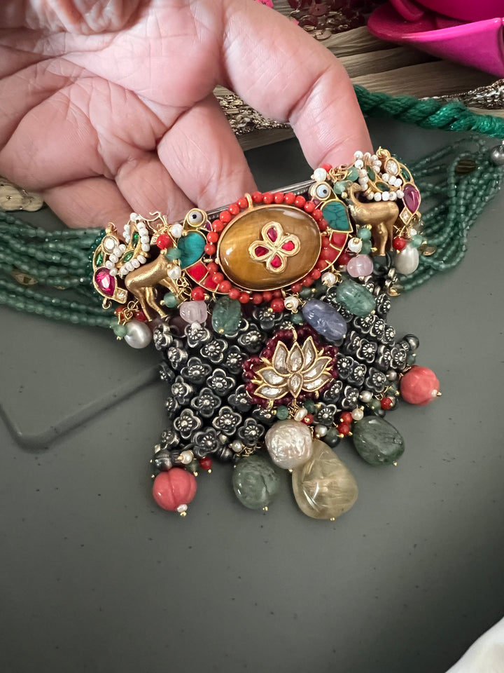 SHIVKA Designed Nakhra 925 Silver Necklace