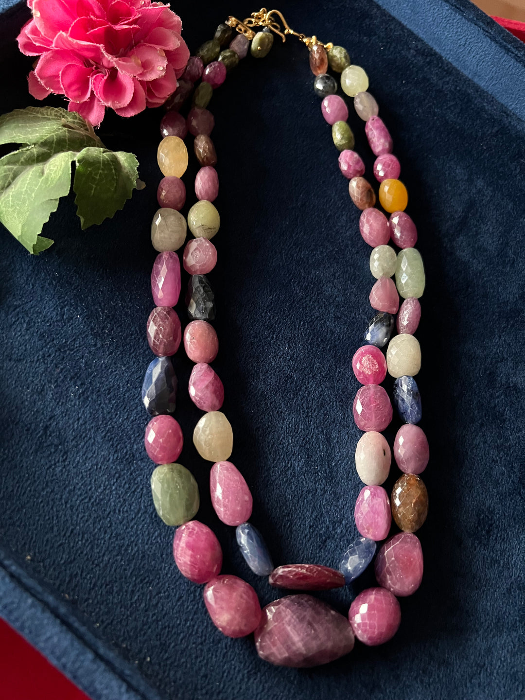 Handcrafted Multicolored Gemstone Necklace: A Tapestry of Elegance