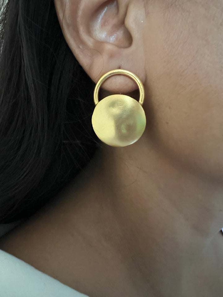 Gold Plated Brass Stud Earrings