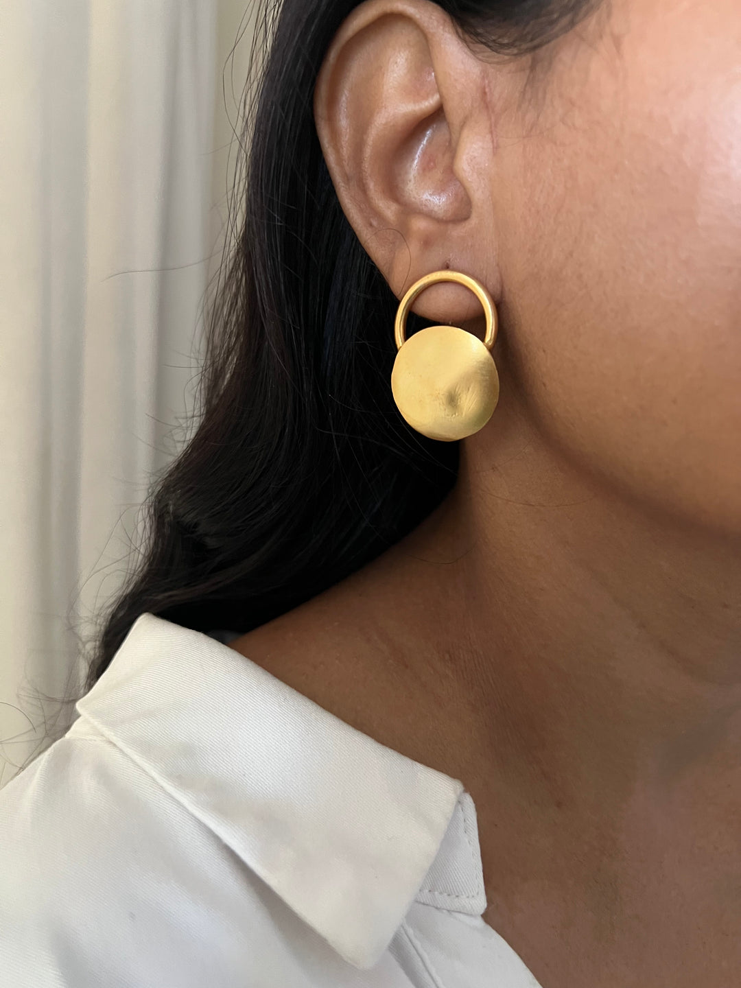 Gold Plated Brass Stud Earrings
