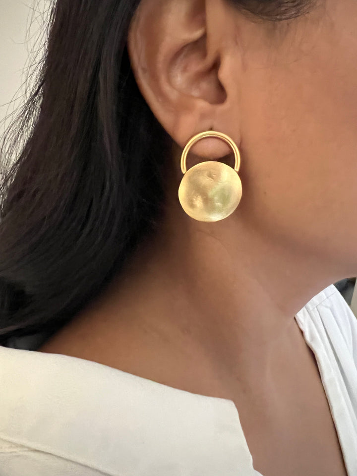 Gold Plated Brass Stud Earrings