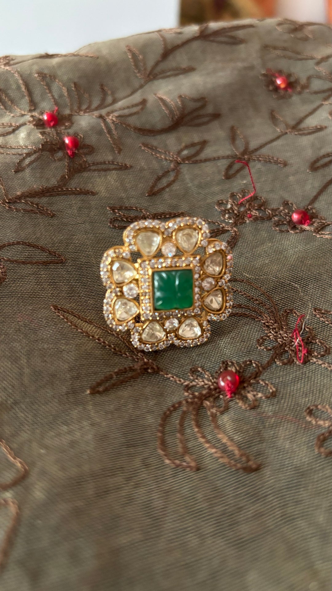 Elegant Victorian Kundan CZ Ring