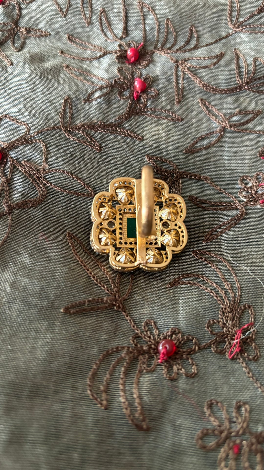 Elegant Victorian Kundan CZ Ring