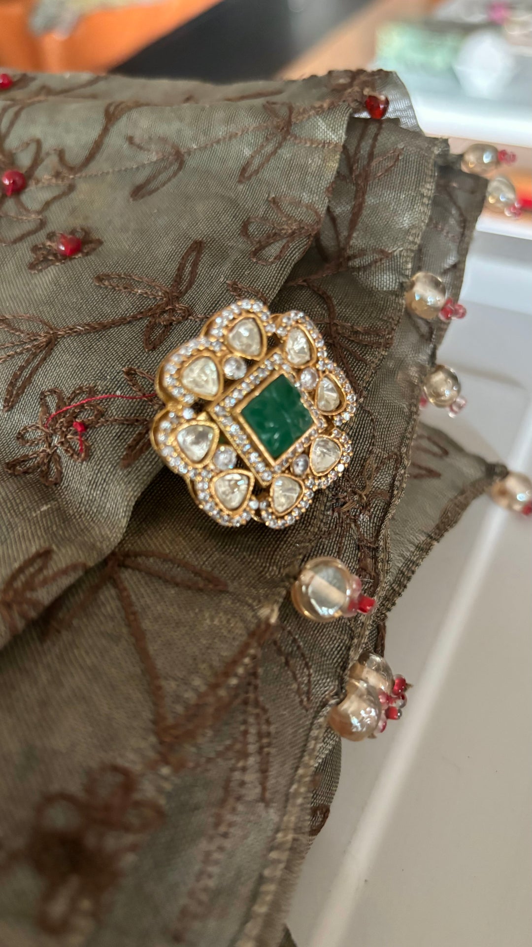 Elegant Victorian Kundan CZ Ring